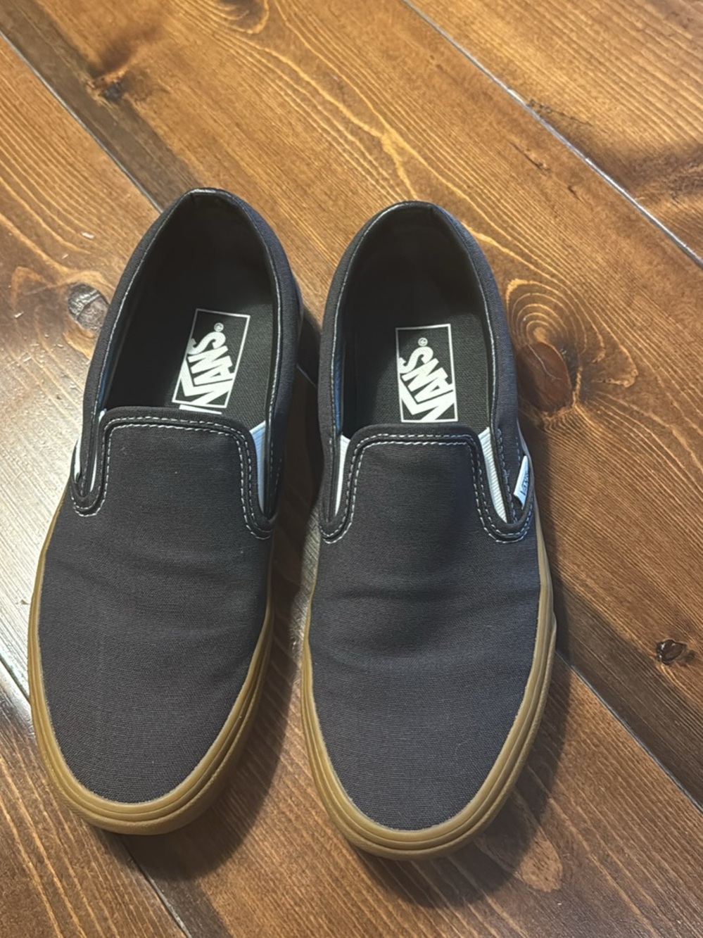 Vans Black Canvas Slip-On with Gum Sole
